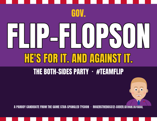 Gov. Flip-Flopson — yard sign